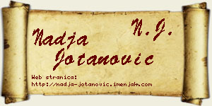 Nadja Jotanović vizit kartica